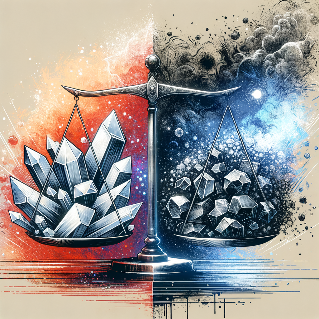 Draw an illustration of two contrasting substances